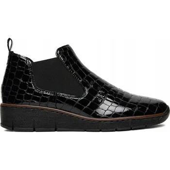 Dámské lodičky Dámské kotníkové boty RIEKER 53794-01 černé, lehké, pohodlné, nazouvací vel. 42 , SELLECTI