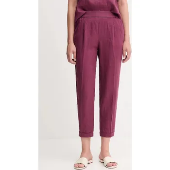 Dámské kalhoty Lněné kalhoty United Colors of Benetton 4AGHDF079 fialová 49X, vel. XL
