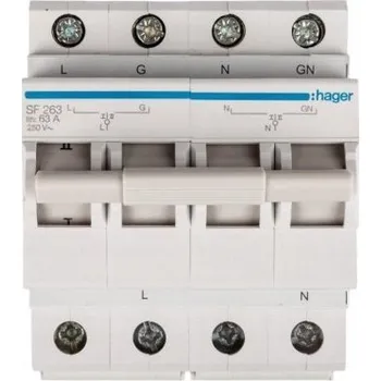 vypínač Přepínač síť-agregát 2P 63A Hager 230 V IP20 SF263