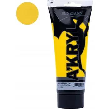 Vodová barva Akrylová Barva Renesans 05 středně žlutá 200 ml