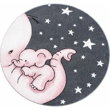 Ayyildiz Dětský kusový koberec Kids 560 pink kruh Rozměry koberců: 160x160 (průměr) kruh