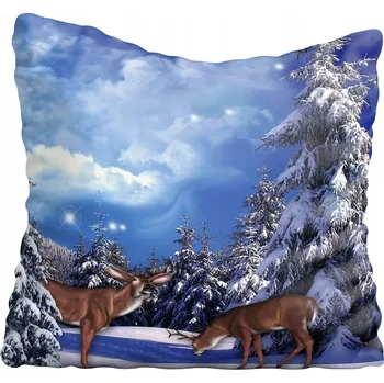 Povlak na polštářek Dekorační povlak na polštář zima 60x60 cm