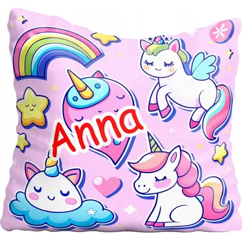 Polštář Dekorační povlak na polštář s jednorožcem + jméno 40x40 cm
