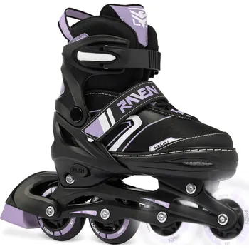 Kolečkové brusle RAVEN Nastavitelné inline brusle Raven Helixi se svítícími LED kolečky 38/42 FIALOVÁ |RŮŽOVÁ|ČERNÁ