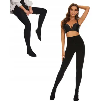 Dámské punčochy Punčocháče dámské krycí hladké, teplé na zimu, černé, velikost M