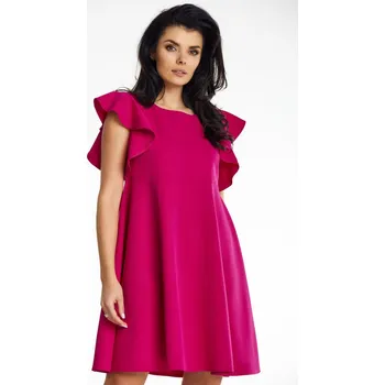 Dámské šaty Trapézové mini šaty, fuchsiová XL