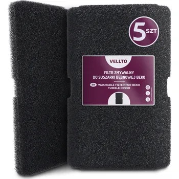 Praní a péče o prádlo 5x FILTR DO SUŠIČKY prádla Beko Grundig Dexon PĚNOVÝ Houbový OMYVATELNÝ Filtry