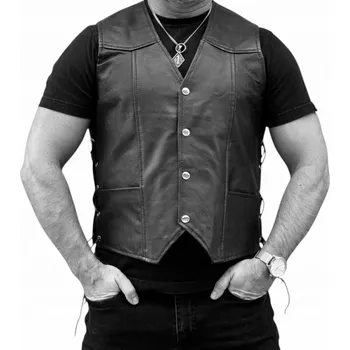 Moto bunda Motocyklová kožená vesta černá s orlem Eagle Biker 6XL