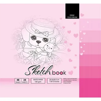 Skicák 200x200 mm / 48 listů, 100g papír, tvrdé desky fresh