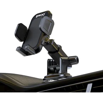 BWOO BO-ZJ125 držák na mobil do auta s přísavkou a nastavitelným ramenem / černý