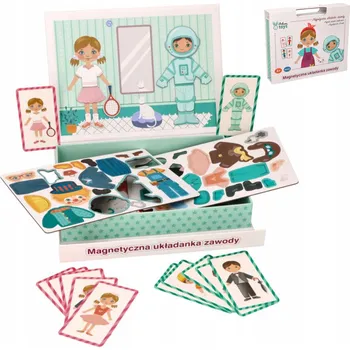 Dřevěná hračka MAGNETYCZNA UKŁADANKA NAZWY ZAWODÓW DREWNIANA SKLÁDAČKA HRAČKA ZE DŘEVA