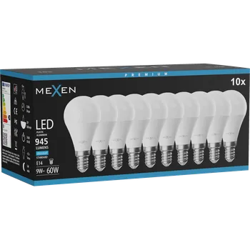 Žárovka Mexen Nova 10x LED žárovka E14, G45, 9W, Studená - 6500K, 945 lm - L101-E14-0965-01x10 Żarówki LED
