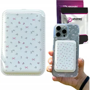 Pouzdro na mobilní telefon PENĚŽENKA s MagSafe Phoneo POUZDRO na KARTY pro iPhone 17 16 15 14 MAŠLE KVĚTINY