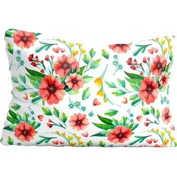 Polštář Povlak na polštář s květinami 40x80 cm