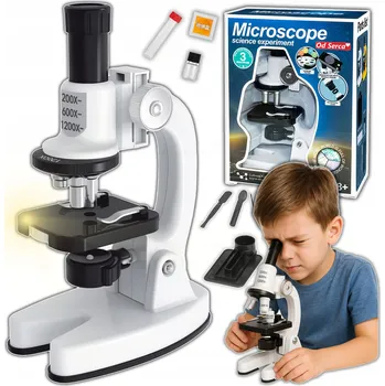 Obraz VZDĚLÁVACÍ MIKROSKOP S LED OSVĚTLENÍM ZVĚTŠENÍ 1200X DÁREK PRO DĚTI XL