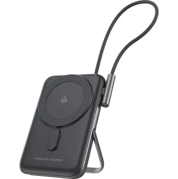 Powerbanka Choetech B735 magnetický powerbank 10000 mAh 20W PD + USB-C kabel (černý)