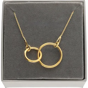 Náhrdelník Zlatý náhrdelník CELEBRYTKA KOLEČKA kruhy kroužky STŘÍBRO 925 50 cm