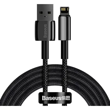 Datový kabel Baseus Tungsten Gold USB kabel pro iPhone 2,4A 2 m (černý)