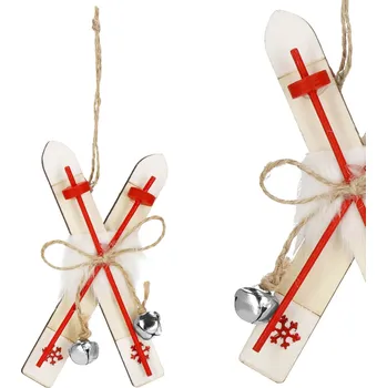 Springos CA1090 VÁNOČNÍ OZDŮBKA "LYŽE" 12X6 CM