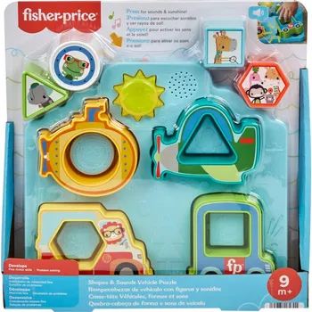 Puzzle FISHER PRICE INTERAKTIVNÍ SKLÁDAČKA PUZZLE Vozidla a tvary +9m
