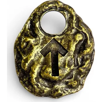 Náhrdelník Drakkaria Tiwaz - runový amulet, staromosaz