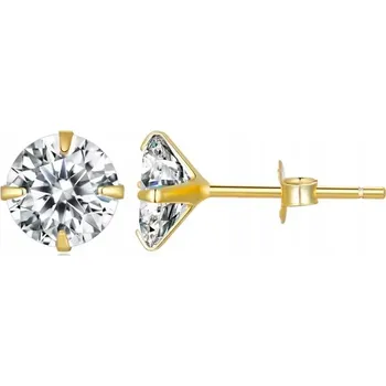 Náušnice Náušnice zirkony zlato, 5mm, stříbro 925