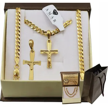 Řetízek ZLATÝ PÁNSKÝ ŘETÍZEK PANCR PLNÝ 925/585 14 k