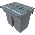 Vestavný odpadkový koš Elletipi SQUARE 2.0 - výsuvný, 24+24 L, 45 cm, PA3 INC5045B