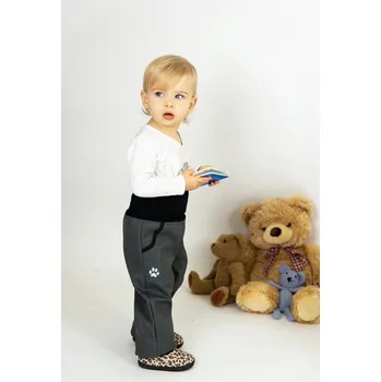 Chlapecké kalhoty Kocour Mourek Kalhoty baby softshellové jarní s bambusem šedé Velikost 92