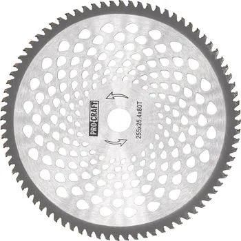 Brusný kotouč Procraft - kotouč ke křovinořezu (D255*25.4) 60T, karbid wolframu