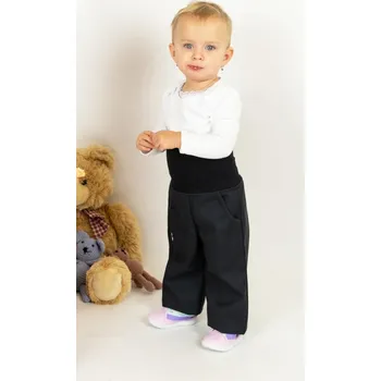 Kocour Mourek Kalhoty baby softshellové jarní s bambusem černé Velikost 68