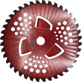 Procraft - kotouč ke křovinořezu (D255*25.4) 40T, s vnitřními čepelemi pro vysokou trávu (red)