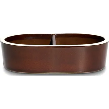 Zahradní dekorace Krmítko kamenina oválné dělené