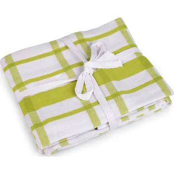 Utěrka Bavlněná utěrka káro 50x70 cm egyptská bavlna, střední, 2 zelená sv.