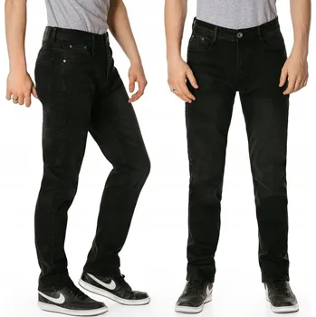 Pánské džíny Pánské džíny Megitarnow černé rovné 36/32 s oděrkami