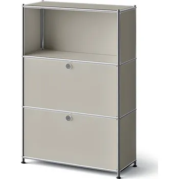 Komoda 718279 - Tchibo - Kovová komoda »Cn3 Slim Line« se 2 přemístitelnými výklopnými dvířky - barva: šedá
