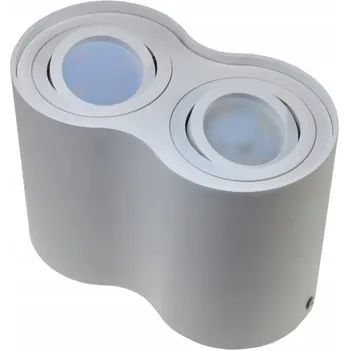 Stropní svítidlo dvojité hliníkové bílé GU10