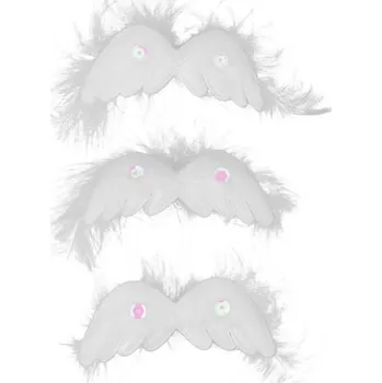 Vánoční dekorace Dekorační andělská křídla na klipu 3 ks 8 cm bílá