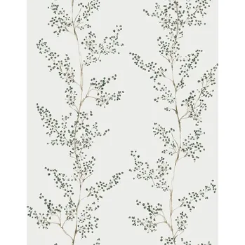 Tapeta TAPETA VZOR VĚTVIČKY ODSTÍN ZELENÁ HNĚDÁ NA VLIESU TAPETY