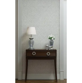 Tapeta BÍLO-ŠEDÁ VINYLOVÁ TAPETA NA VLIESOVÉM PODKLADU RATTAN