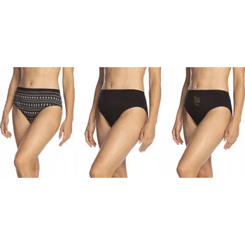 Dámské spodní prádlo LAMA KALHOTKY L-130BI-03 OP. 3 KS ČERNÁ-ZLATÁ S