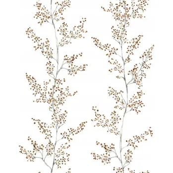 Tapeta TAPETA S MOTIVEM VĚTVÍ, HNĚDO-ŠEDÝ ODSTÍN, VLIESOVÁ TAPETA