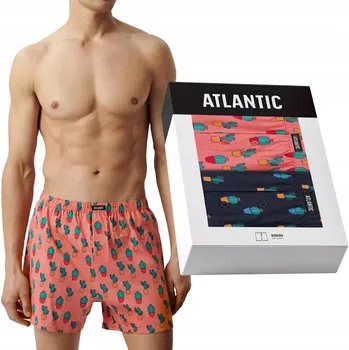 Pánské spodní prádlo Atlantic Spodní Prádlo Boxerky růžové, velikost XL