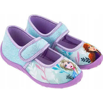 Dívčí bačkory Papuče Papuče Balerínky domácí do školky na suchý zip Frozen Ledové Království vel. 28