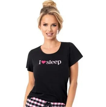 Dámské pyžamo Dámské krátké pyžamo Donna Sleep - bavlna Černá XL(42)