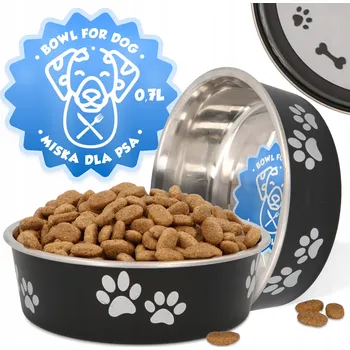 Miska pro psa MISKA PRO PSA 0,7l Nerezová ocelová miska Protiskluzová SOLID 4D