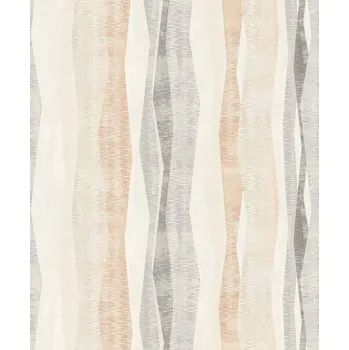 Tapeta TAPETA GEOMETRICKÝ VZOR ODSTÍNY BÉŽOVÉ, ORANŽOVÉ A ŠEDÉ TAPETY