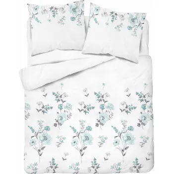 Povlečení Povlečení 220x200 Květiny bílé a mátové Home Satin