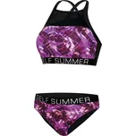 Dámské dvoudílné plavky S47F fialovo-černé - Self 2XL