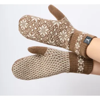 Rukavice Northman Alva merino palčáky, hnědá S/M